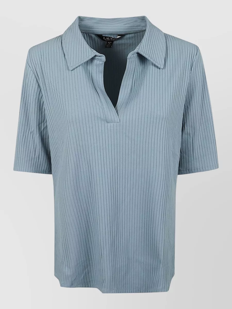Lauren Ralph Lauren Ribbed V-Neck Short-Sleeve Polo Shirt
