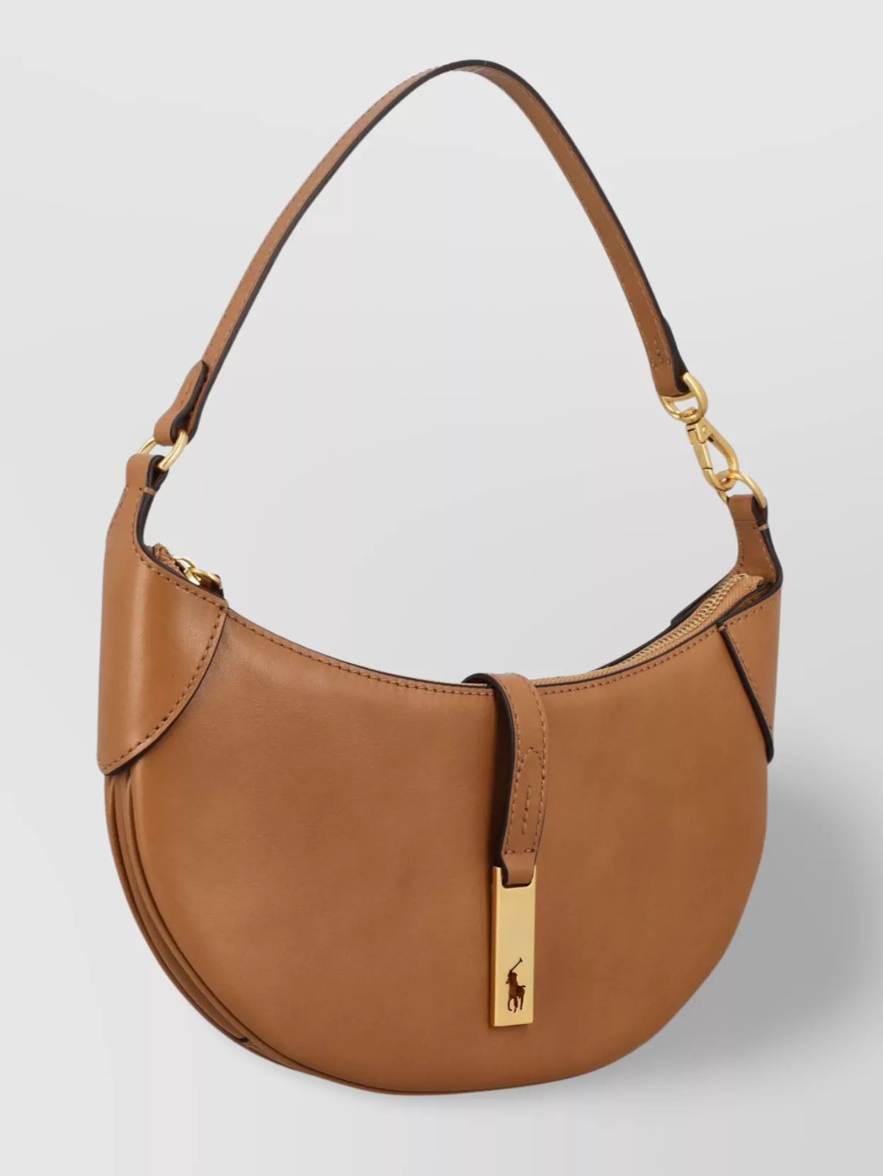 Polo Ralph Lauren Curved Shape Shoulder Bag With Gold-Tone Hardware
