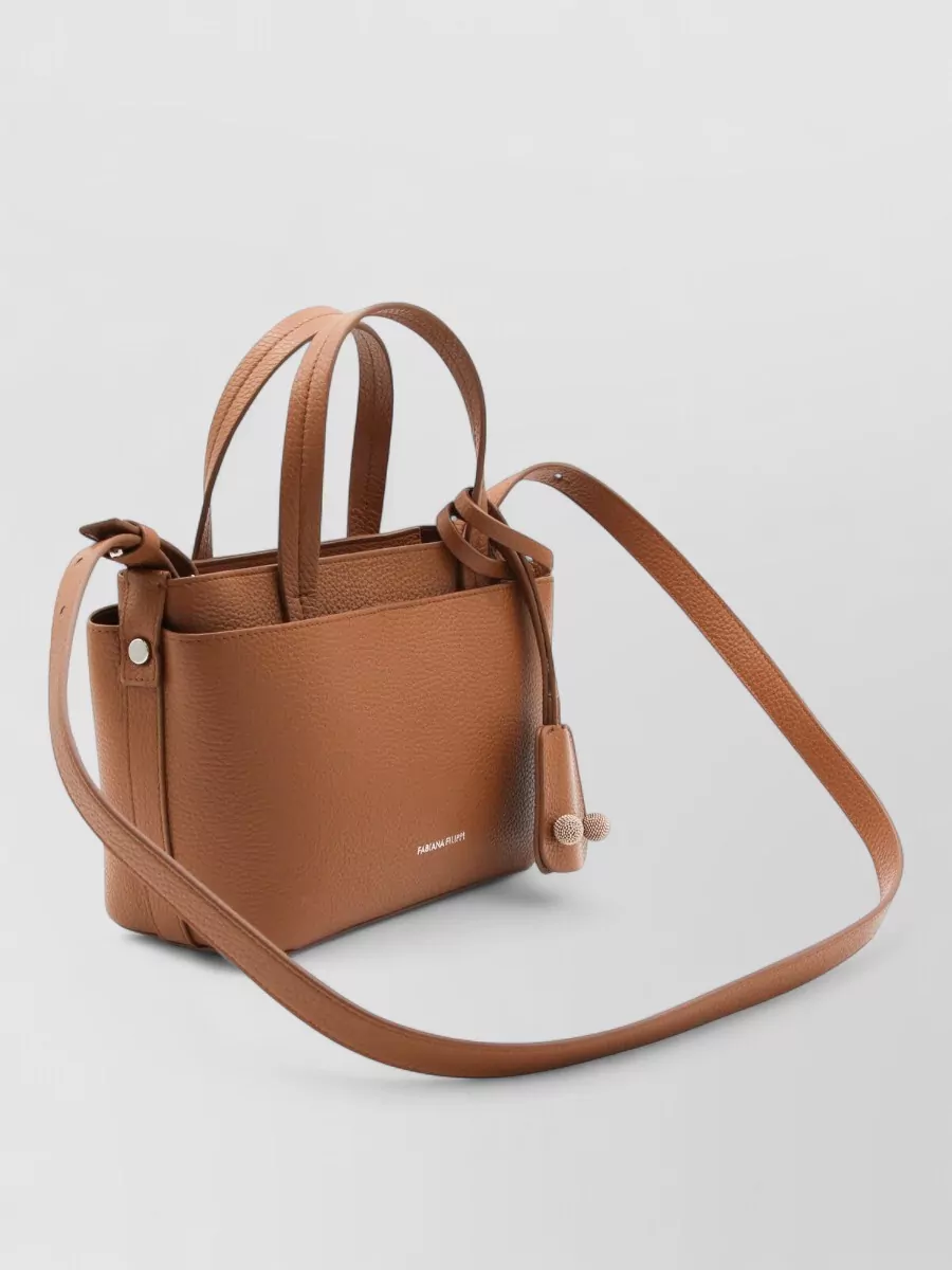 Fabiana Filippi Tote Bag Charms Detachable Strap Pebbled Handles