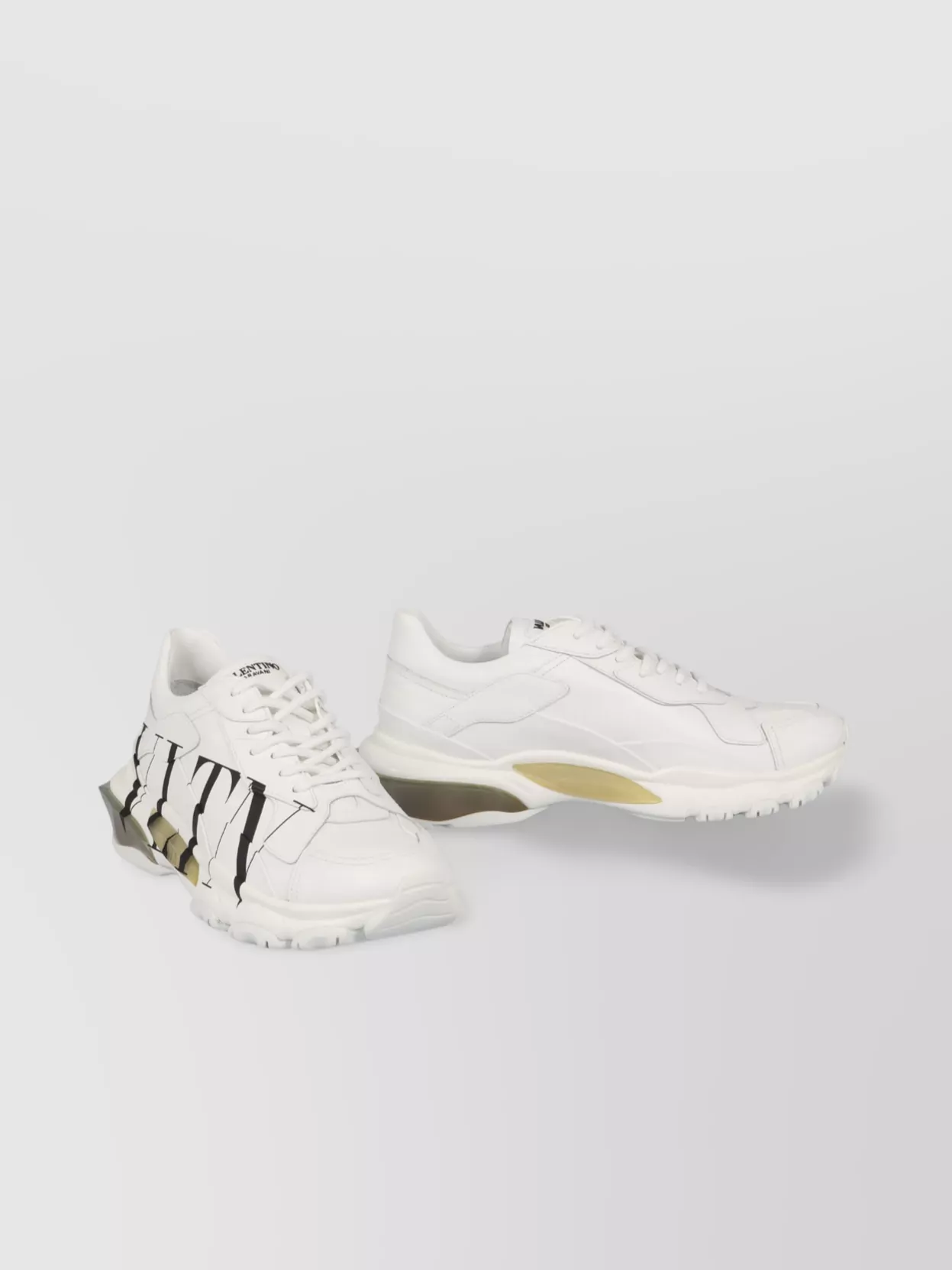 Valentino Leather Sneakers With Chunky Contrast Sole