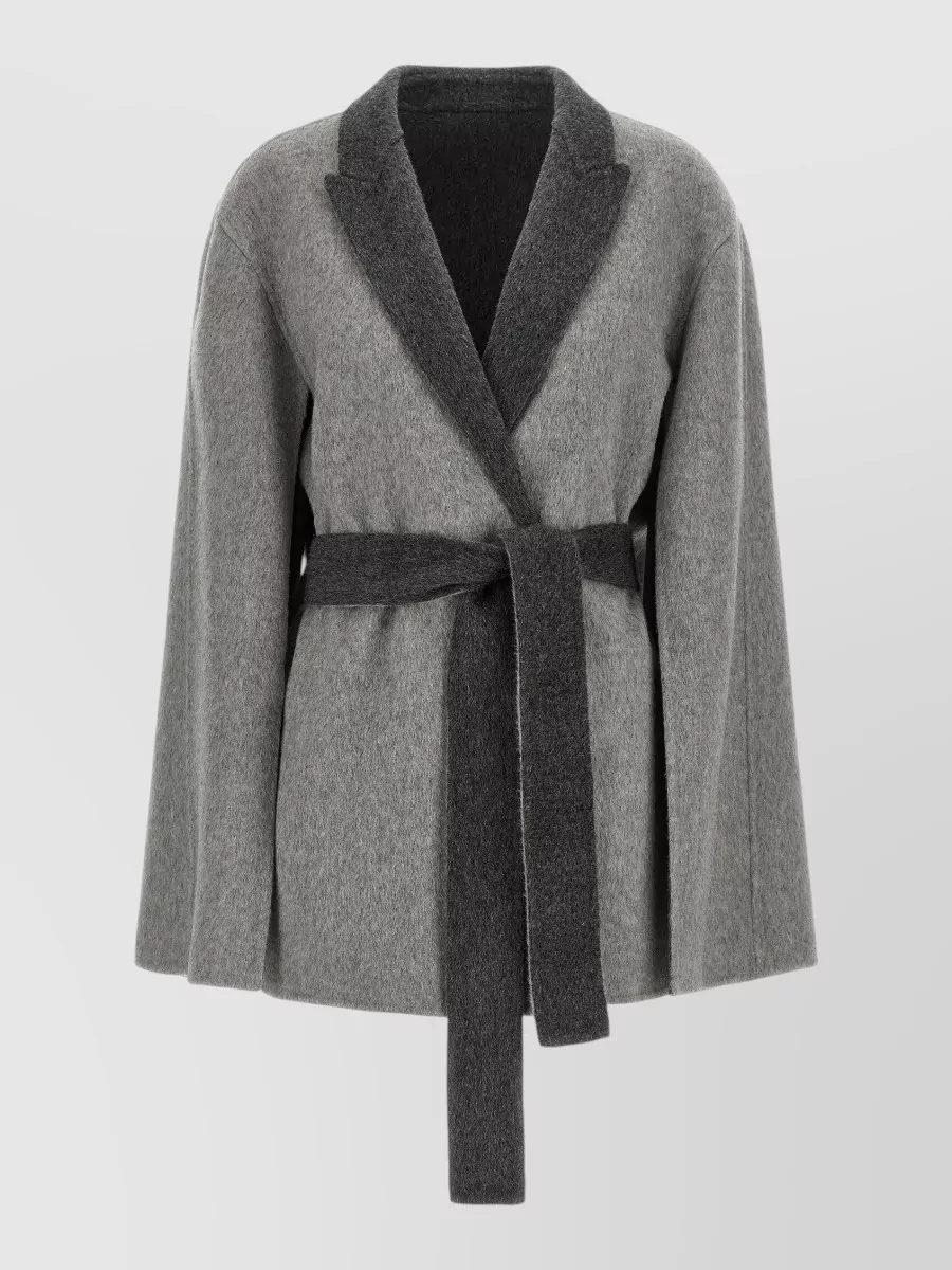 Alberta Ferretti wool belted cape cardigan