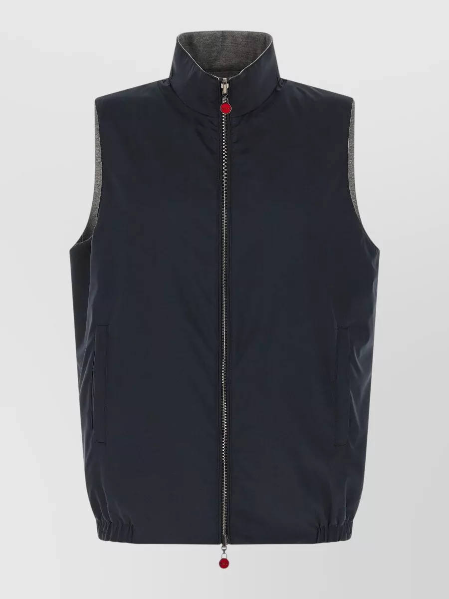 Kiton Reversible Nylon Vest High Collar Design