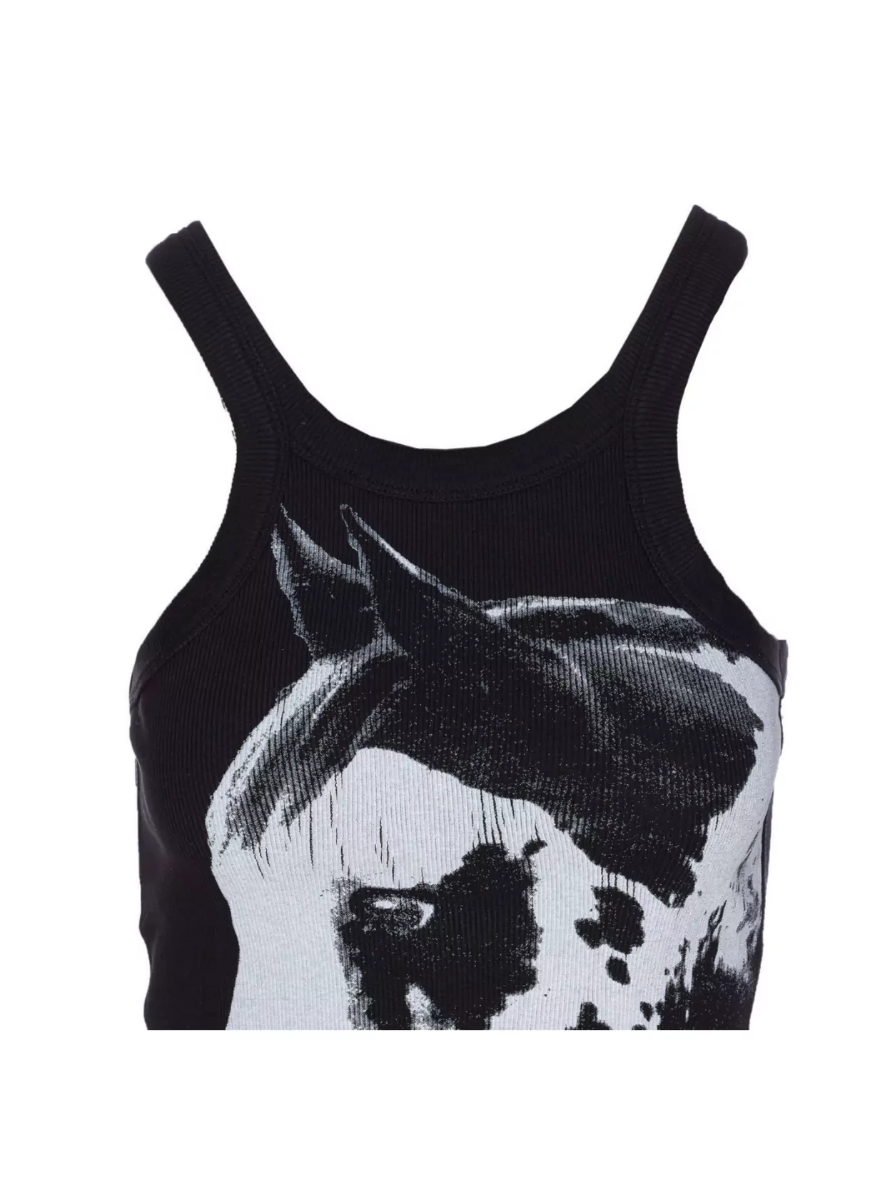 Pinko Curly Horse Graphic Ribbed Sleeveless Top
