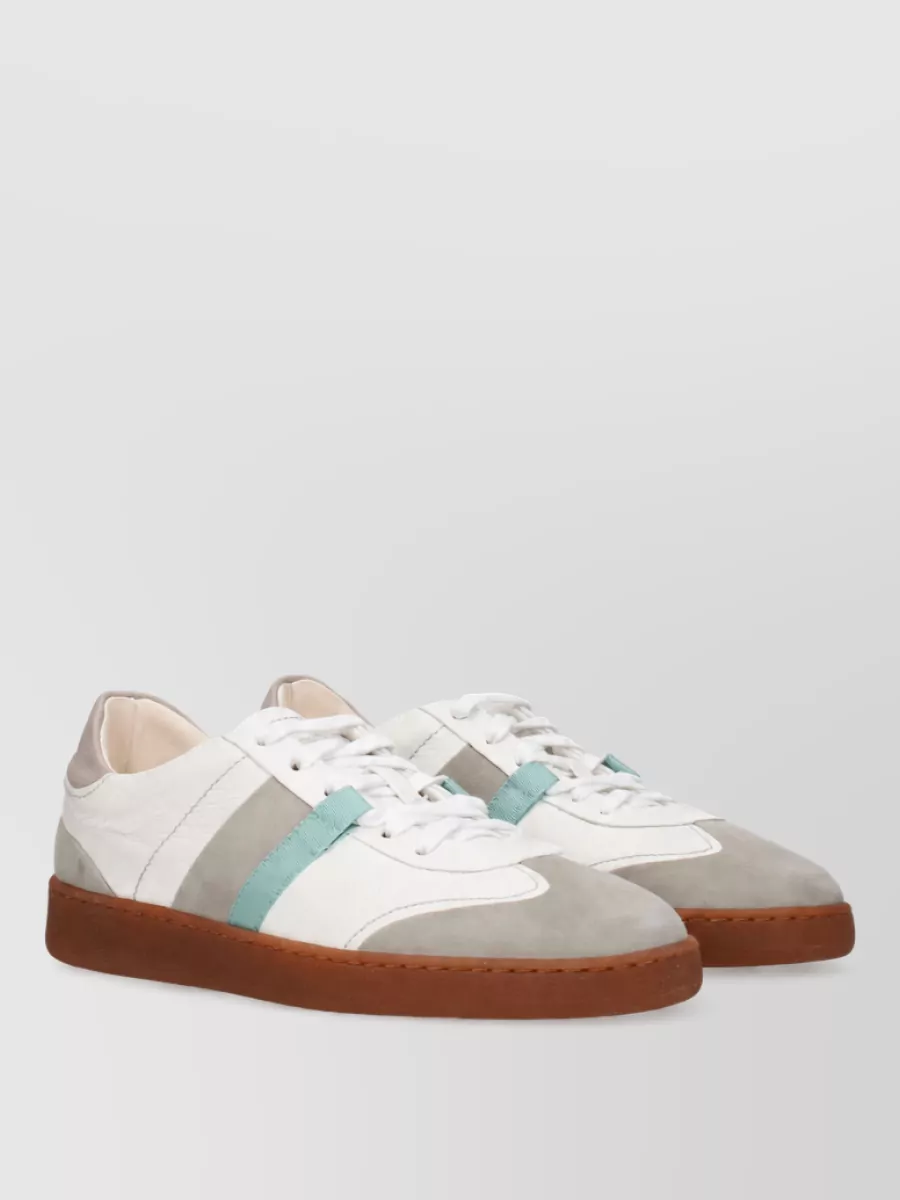 Ferragamo Leather Lace-Up Sneakers