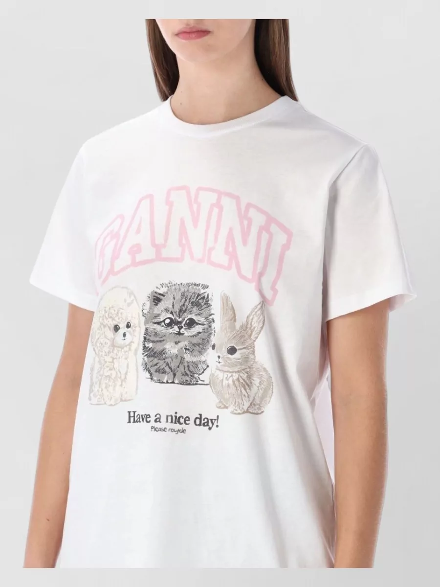 Ganni Animal Graphic Relaxed Fit T-Shirt