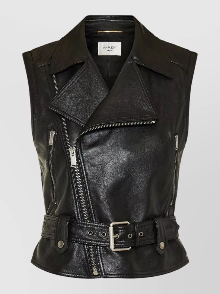Saint Laurent Leather Biker Vest