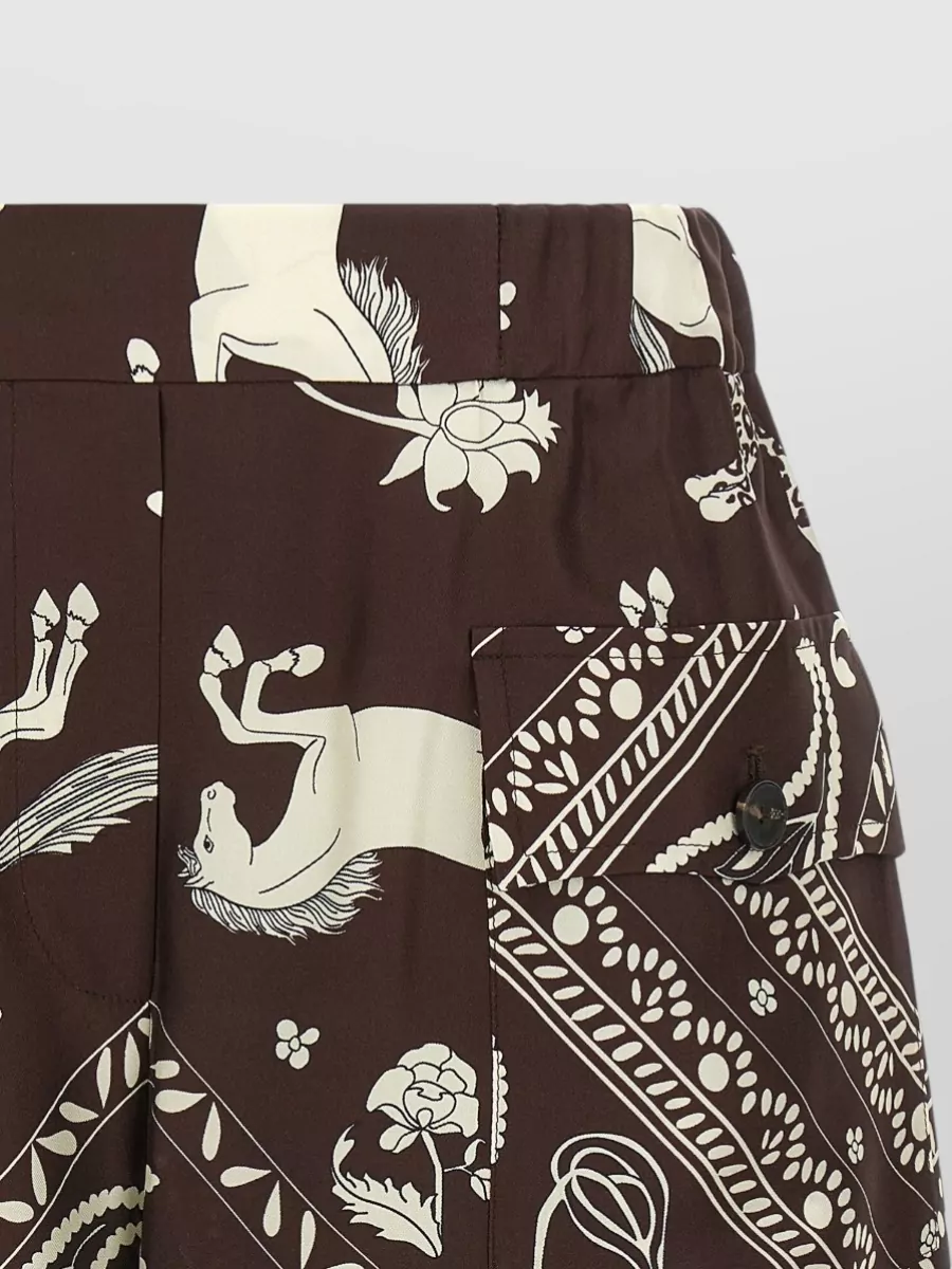 Alberto Biani Silk Bandana-Print Knee-Length Bermuda Shorts