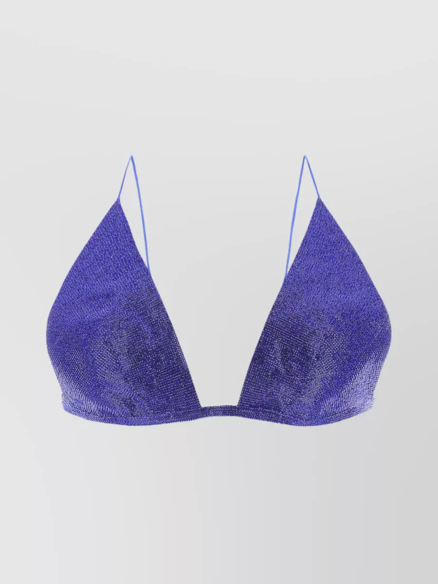 Shop Nué Sparkling Rhinestone Triangle Bikini In Blue