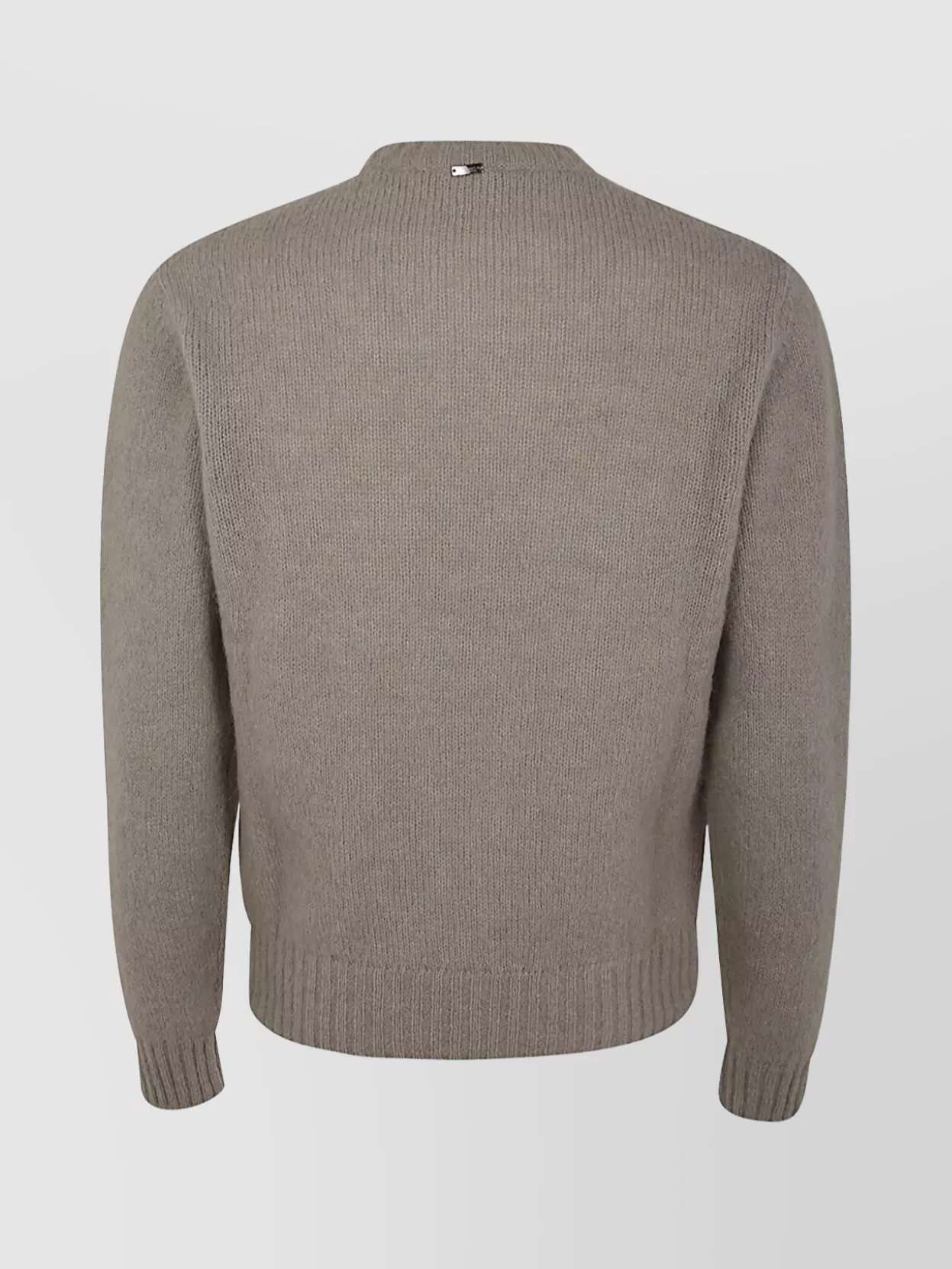 Herno Ribbed Crew Neck Sweater With Soft Texture In Brown