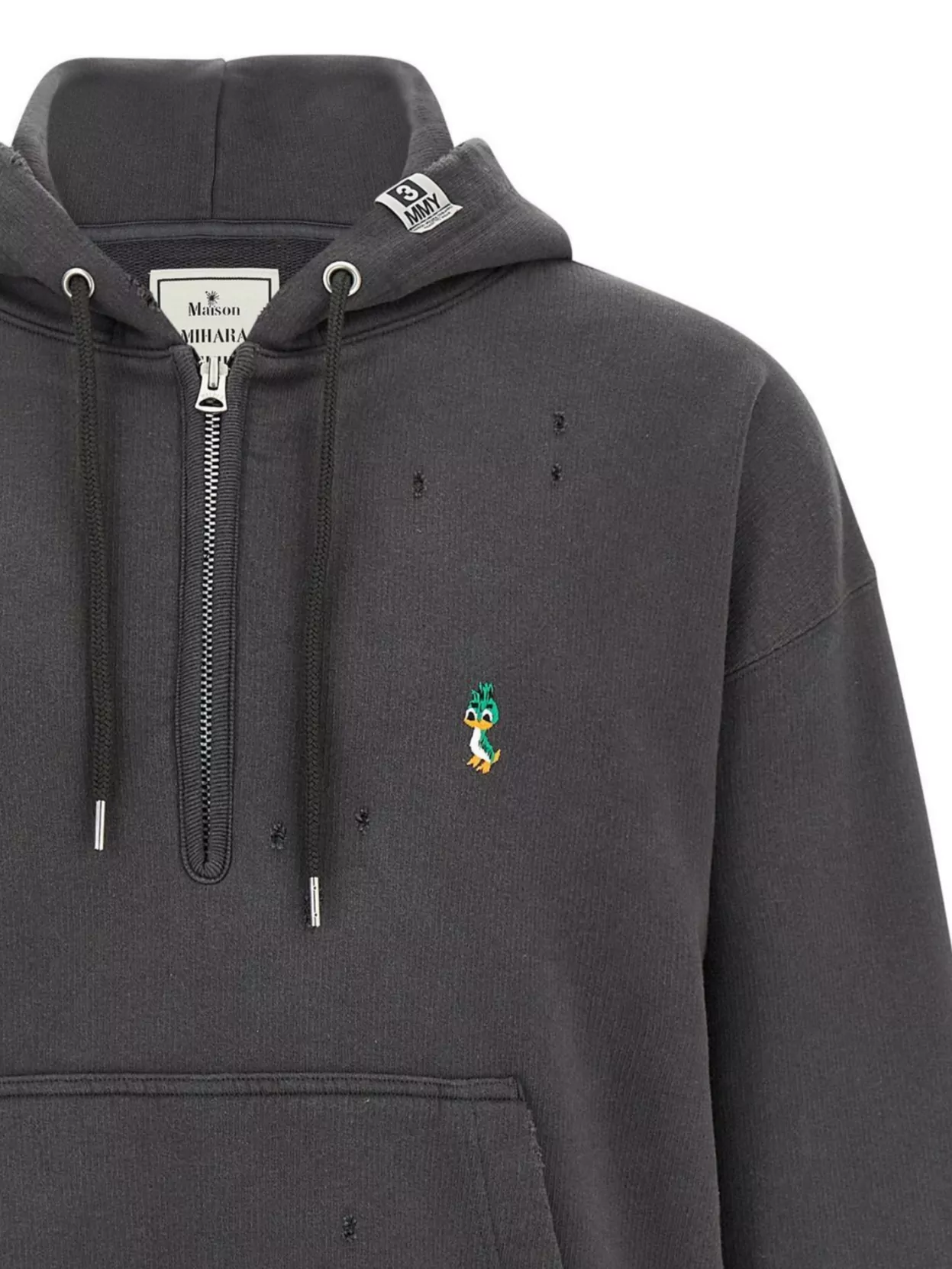 Maison Mihara Yasuhiro Layered Half-Zip Hoodie Front Pocket