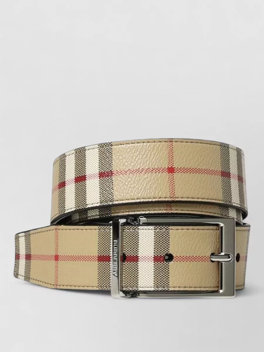 Burberry Reversible Cotton Belt Check Pattern Design