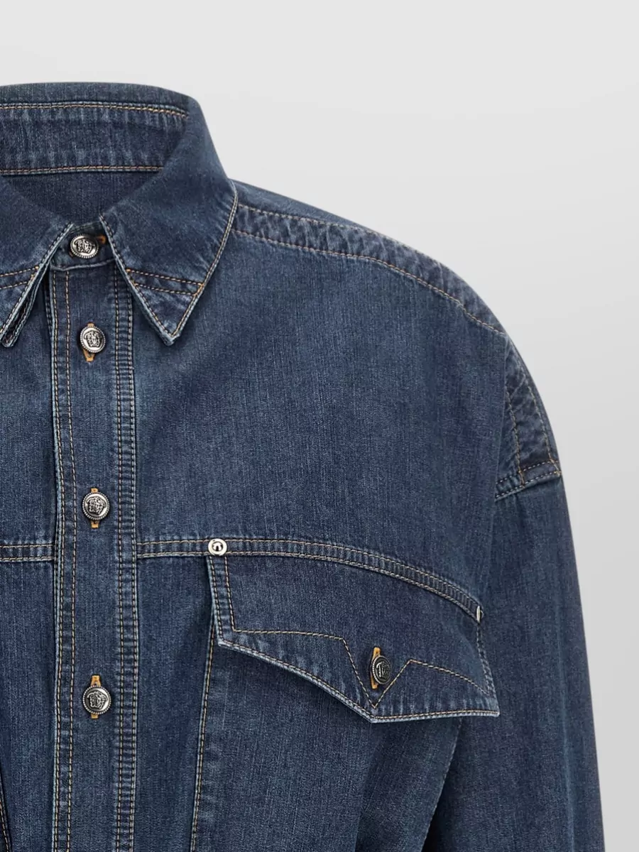 Versace Denim Mini Shirt Dress