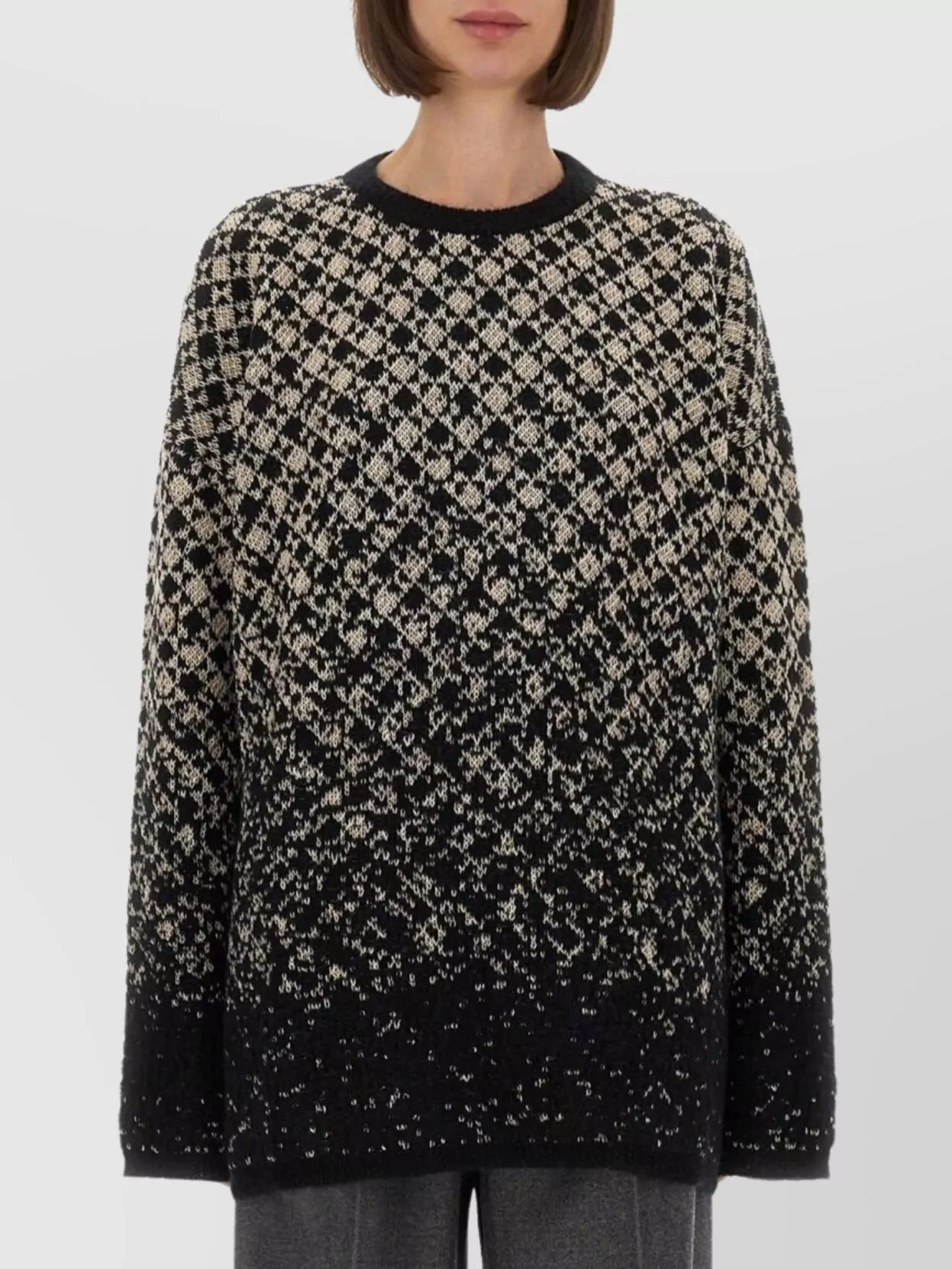 Mm6 Maison Margiela Checkered Pattern Crew Neck Knitwear