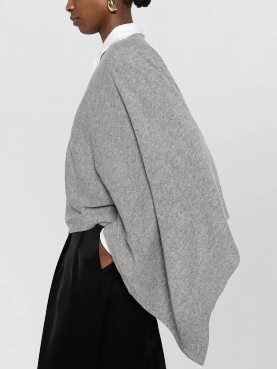 Jil Sander Draped Crewneck Sweater Oversized Asymmetric Design