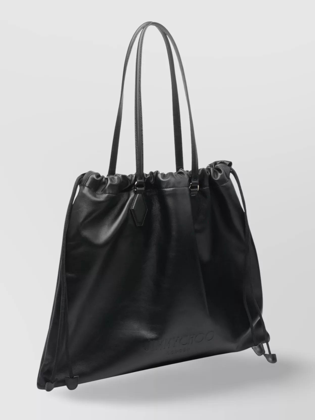 Jimmy Choo Drawstring Leather Tote Bag