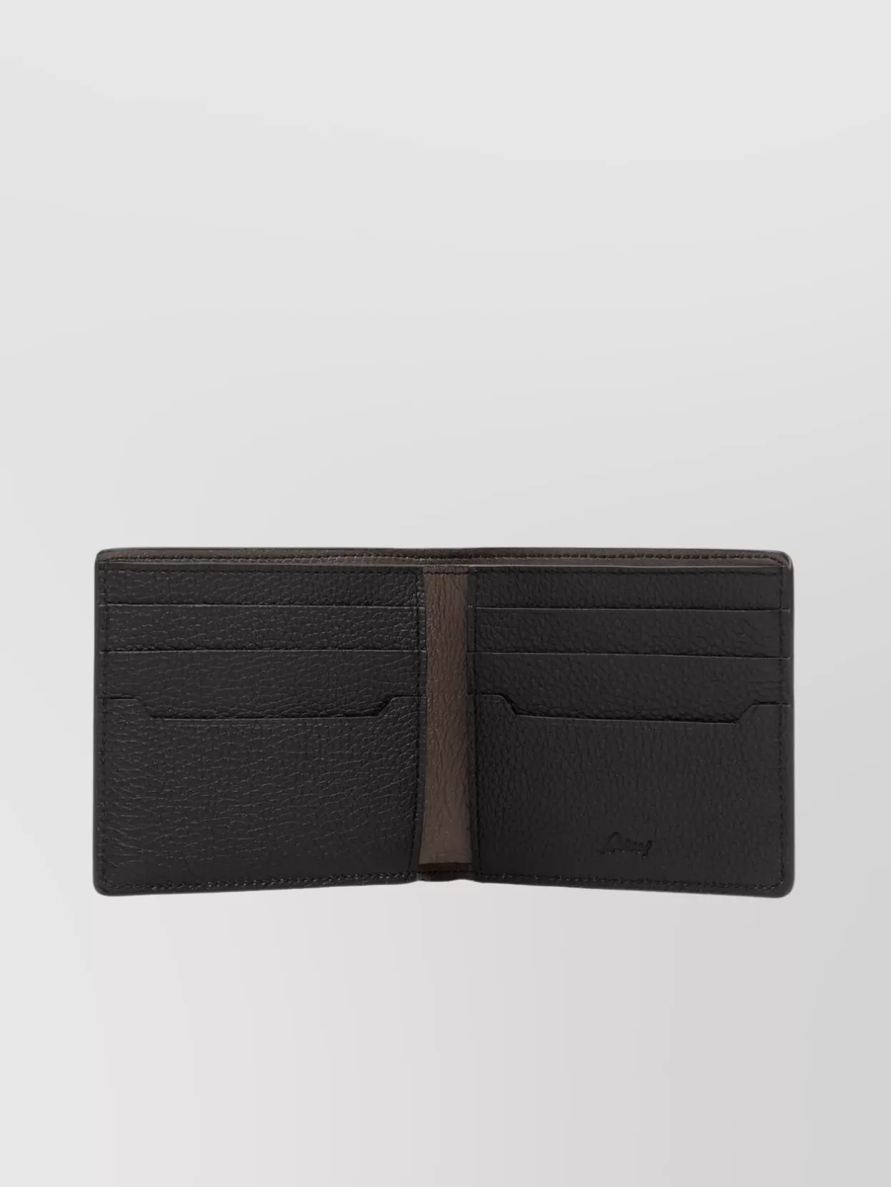 Brioni Grained Leather Bi-Fold Wallet