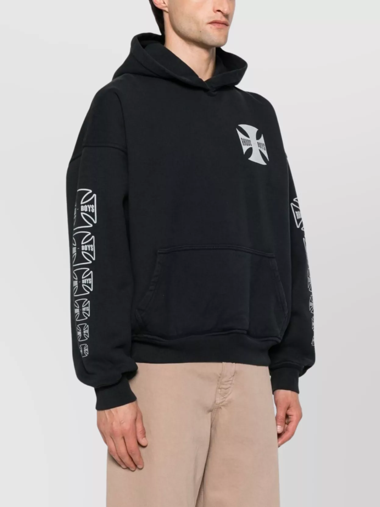 Rhude Hoodie Boys Front Pocket Cuffs Hem