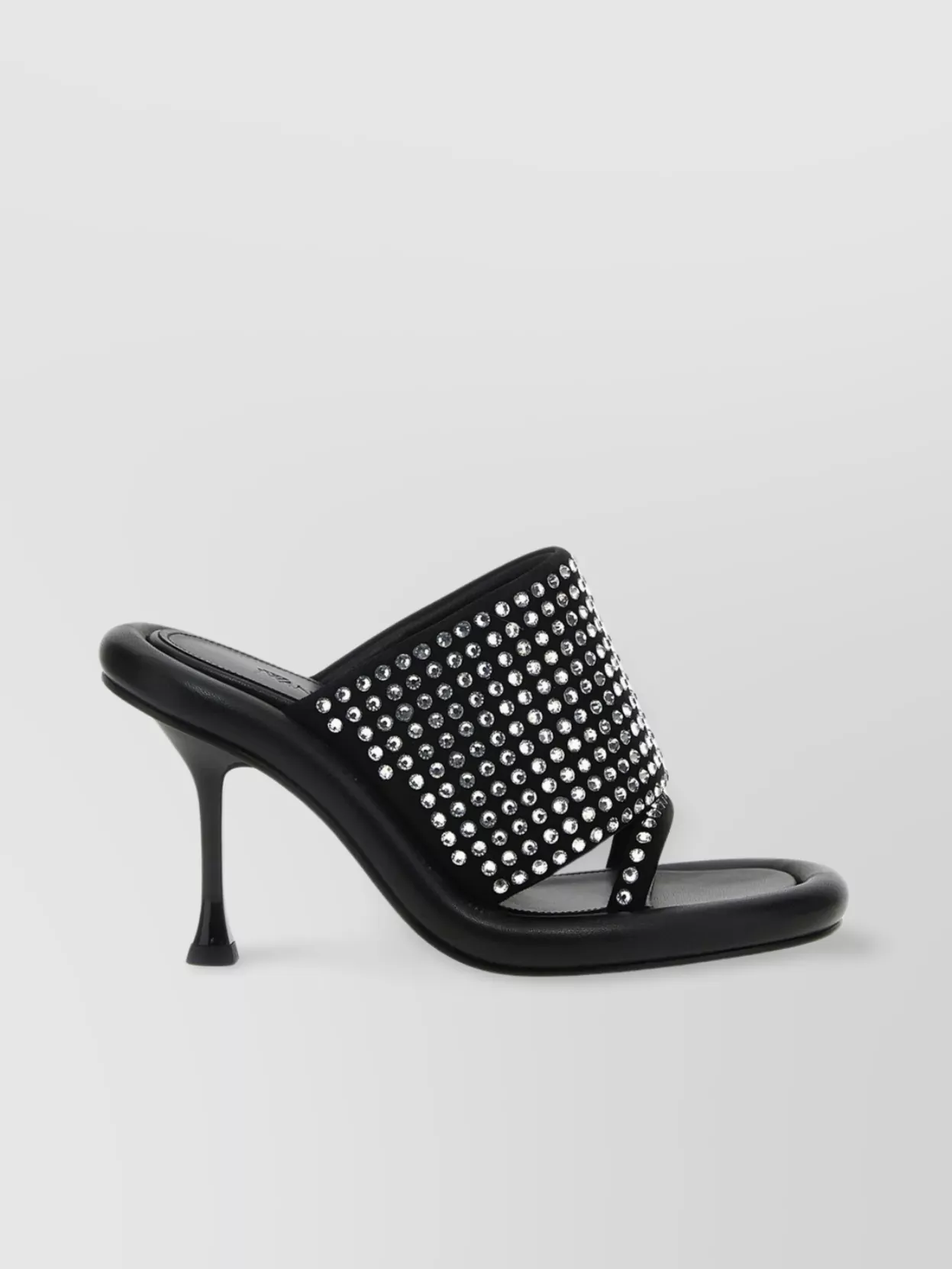 Shop Jw Anderson Crystal Studded Leather Mule Sandals