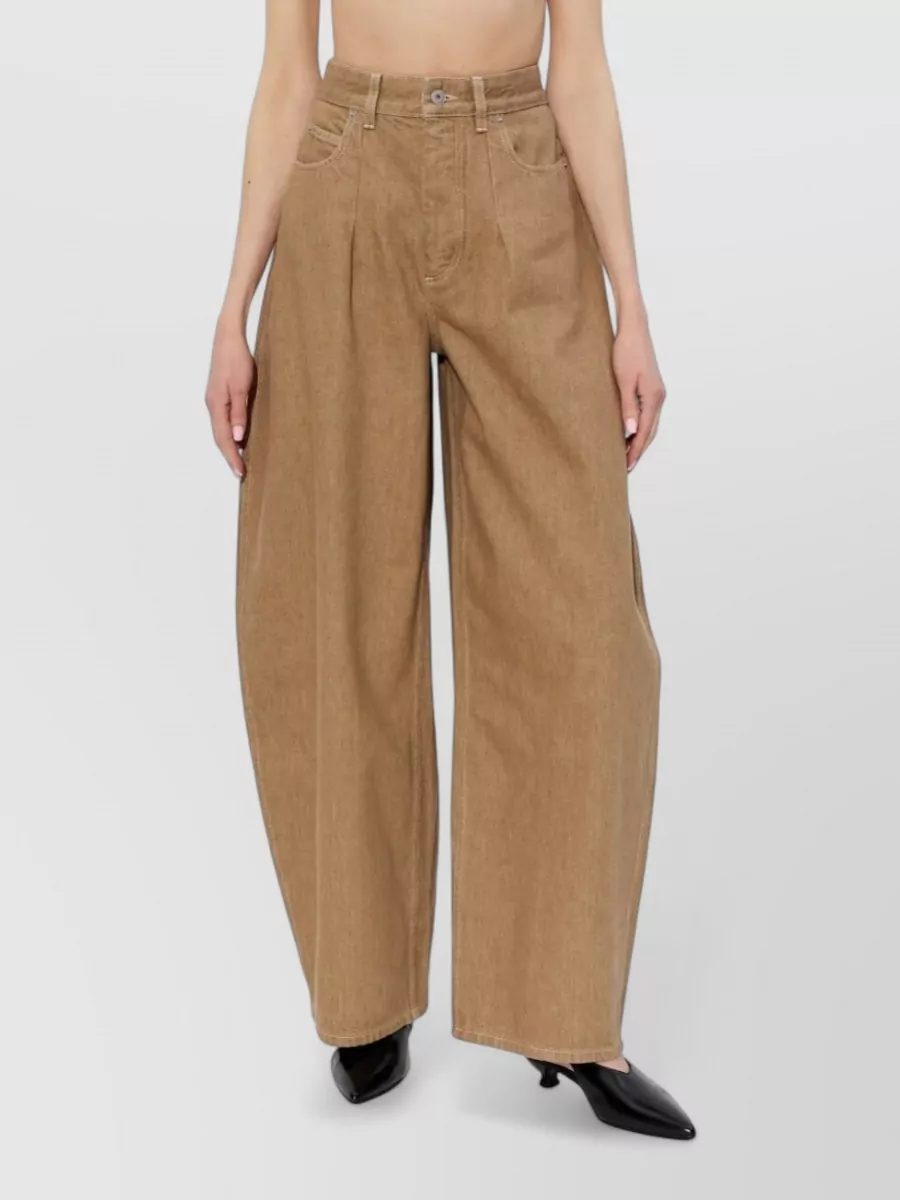 Jacquemus Denim Pleated Wide-Leg Jeans