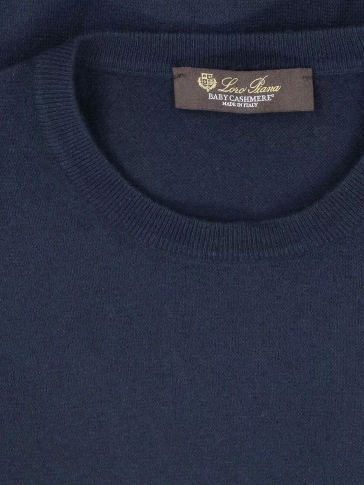 Loro Piana Ribbed Crewneck Sweater With Long Sleeves In Blue