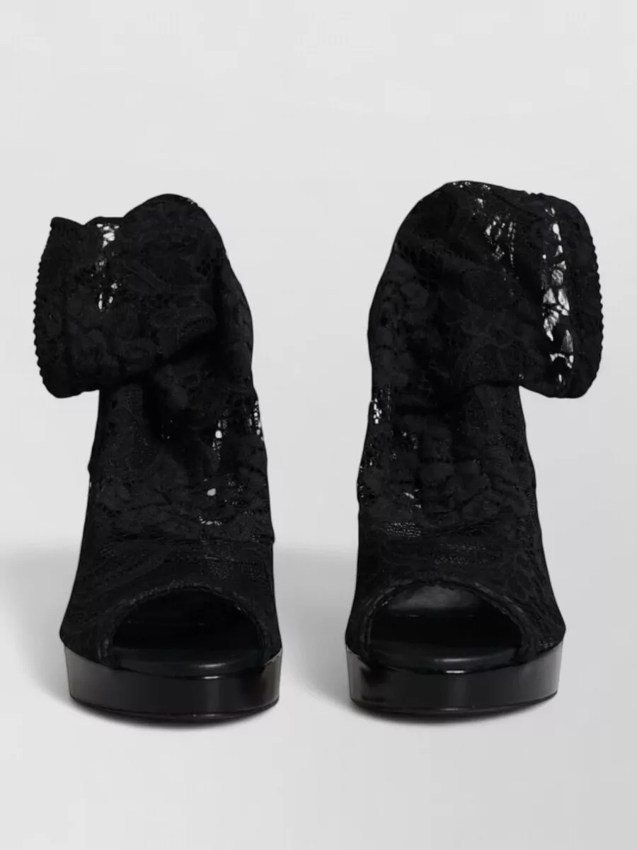 Dolce&Gabbana Lace Peep-Toe Platform Pumps