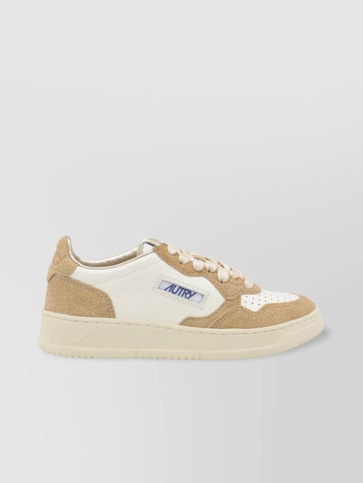 Autry Panelled Low Top Sneakers With Perforated Toe In Neutral