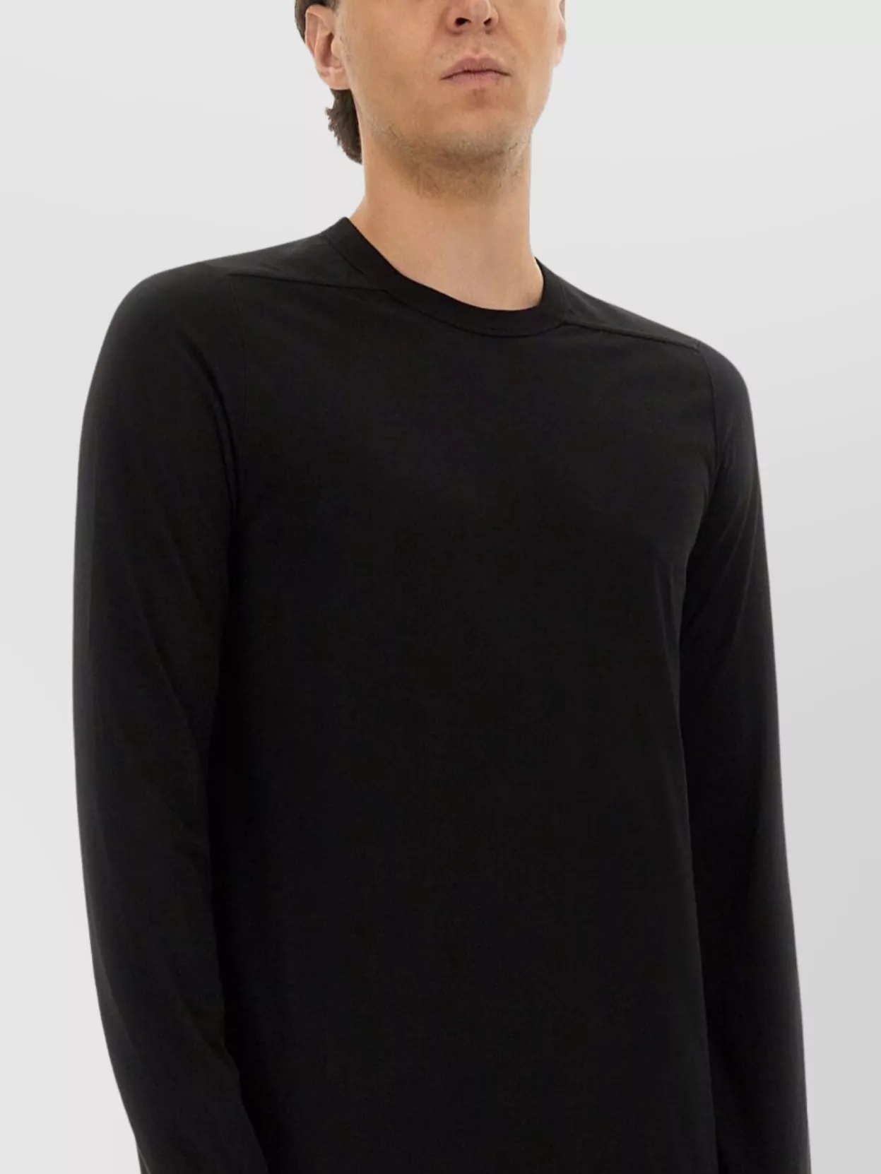 Rick Owens Crew Neck Long Sleeves Plain T-Shirt