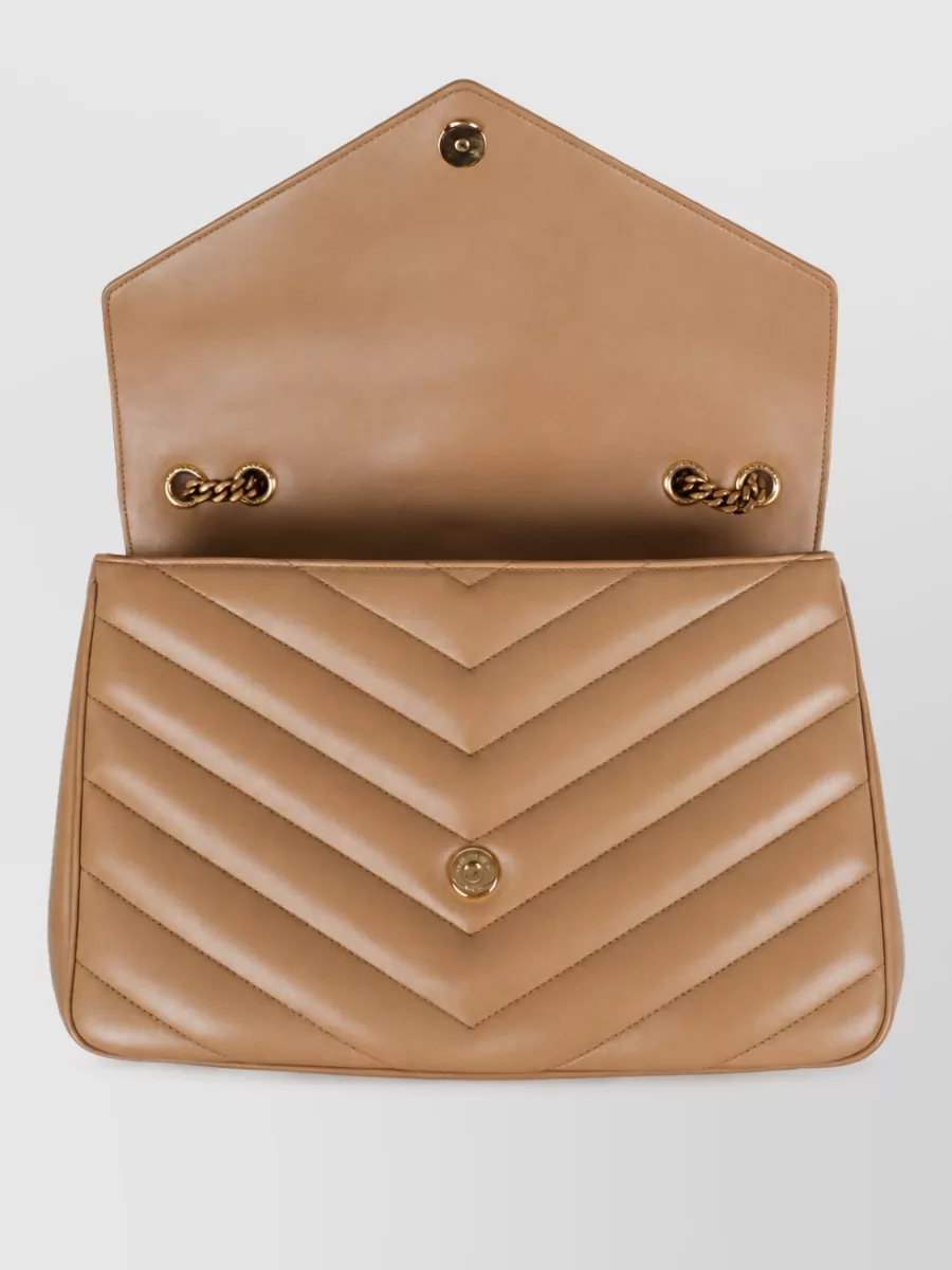 Saint Laurent Loulou Large Quilted Chain Clutch Bag