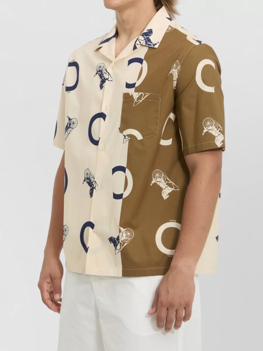 Celine Cotton Printed Bowling Shirt