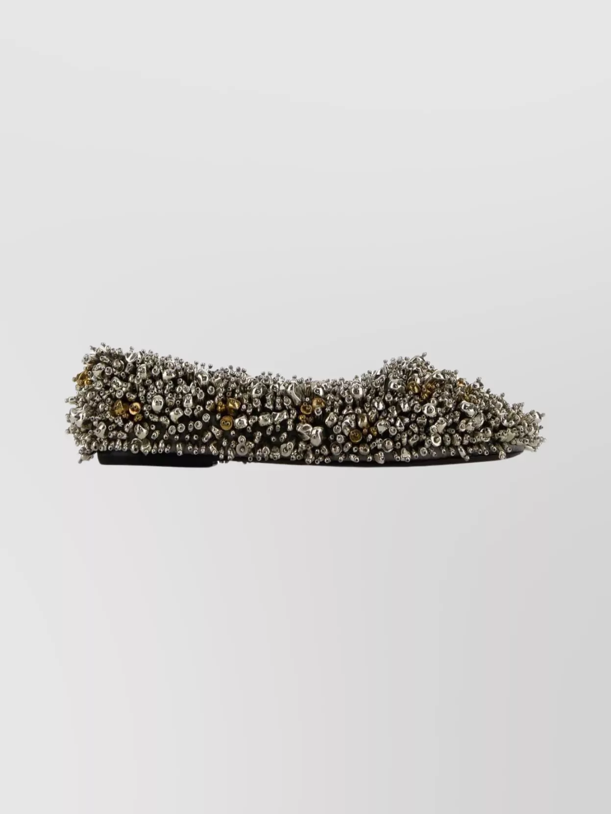 Dries Van Noten Textured Embellished Fabric Ballerina Shoes In Multi