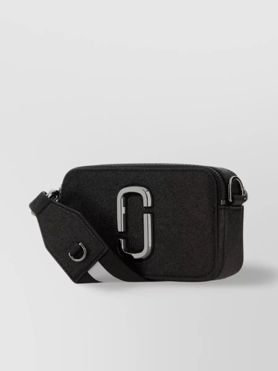 Shop Marc Jacobs Snapshot Crossbody Bag In Canvas In Black