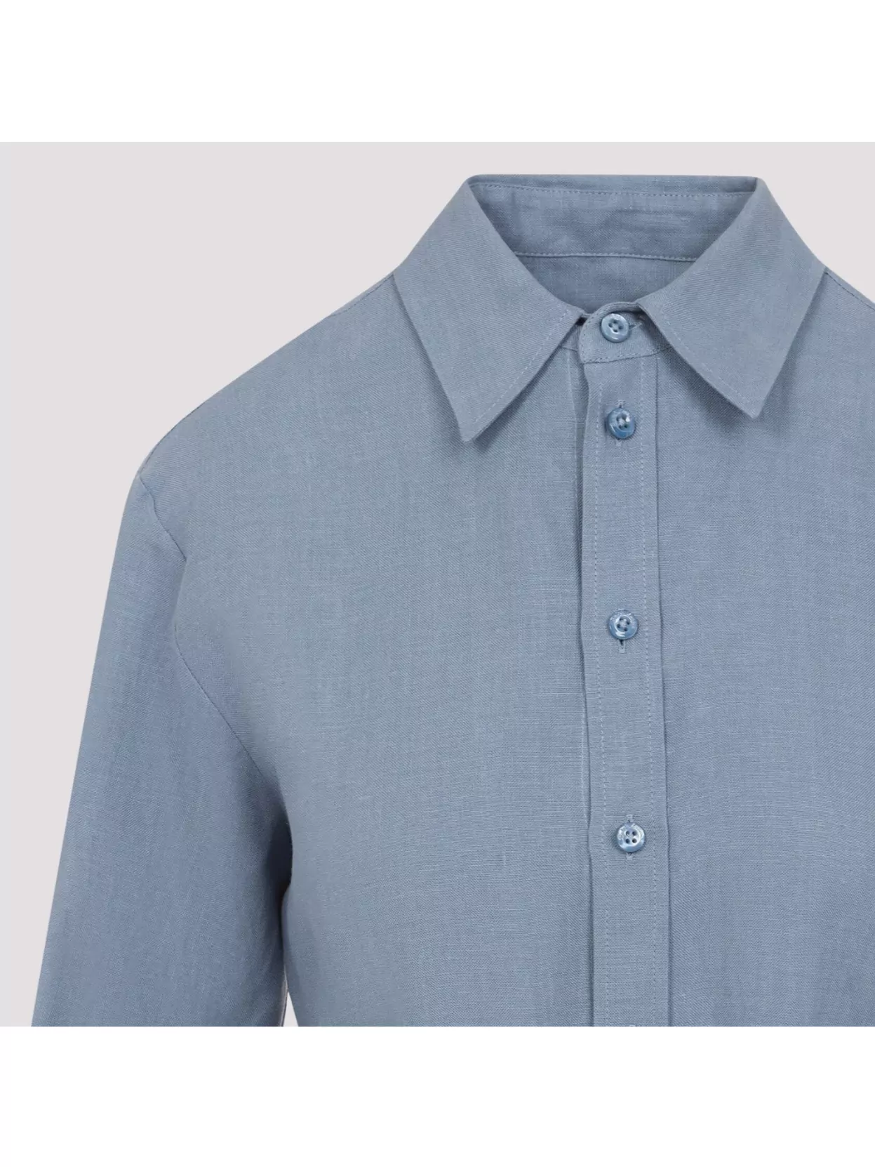 Ralph Lauren Collection Linen Shirt Collar Long Sleeve Dress