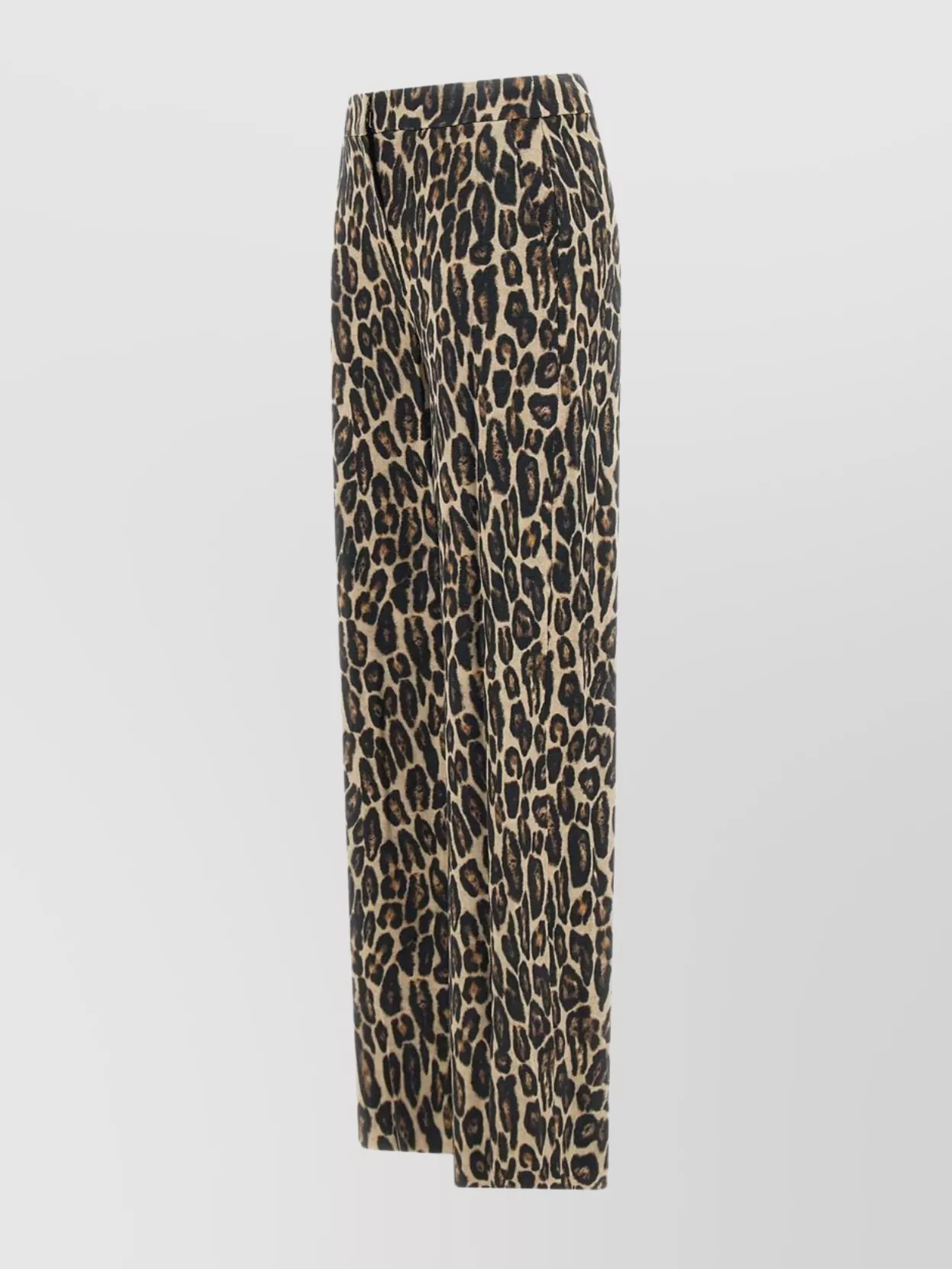 Theory Wool Trousers With Leopard Animal Print In Black