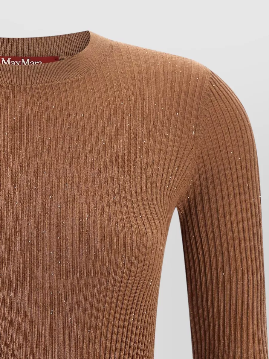 S Max Mara Silk Wool Ribbed Sweater
