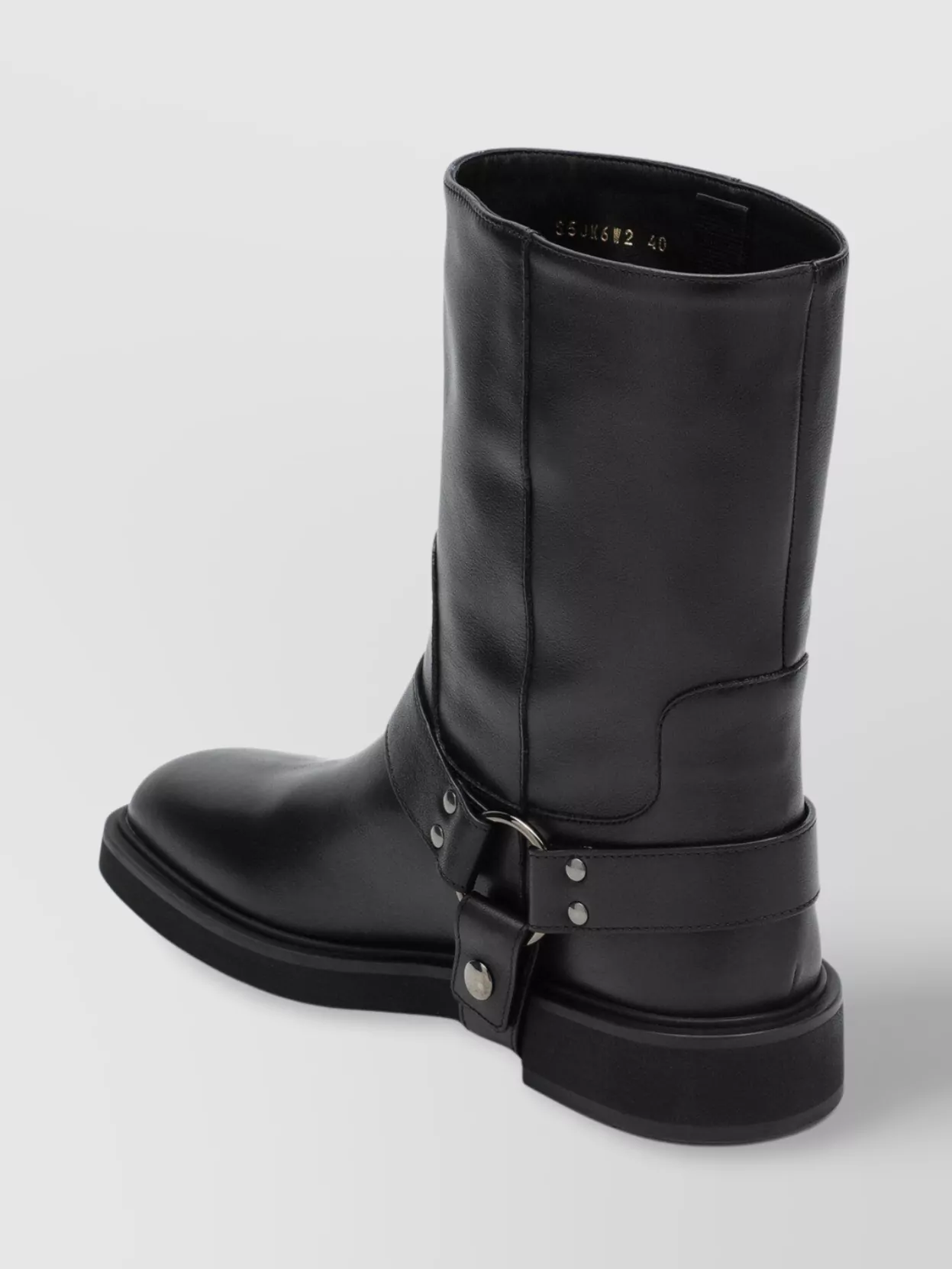 Valentino Signature Buckle Mid-calf Round Toe Boot