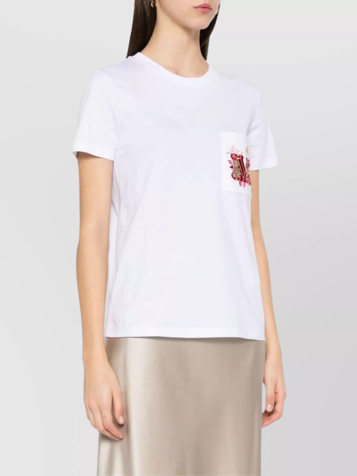 Max Mara Crew Neck Top Chest Pocket