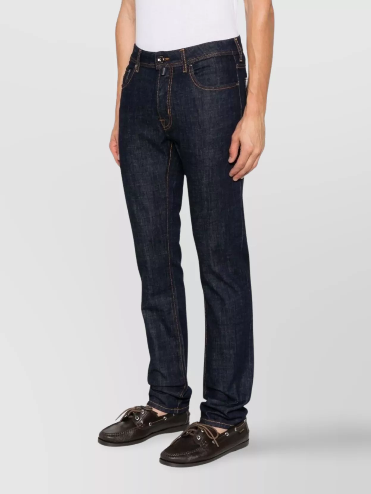 Jacob Cohen Denim Jeans With Straight Leg And Contrast Stitching
