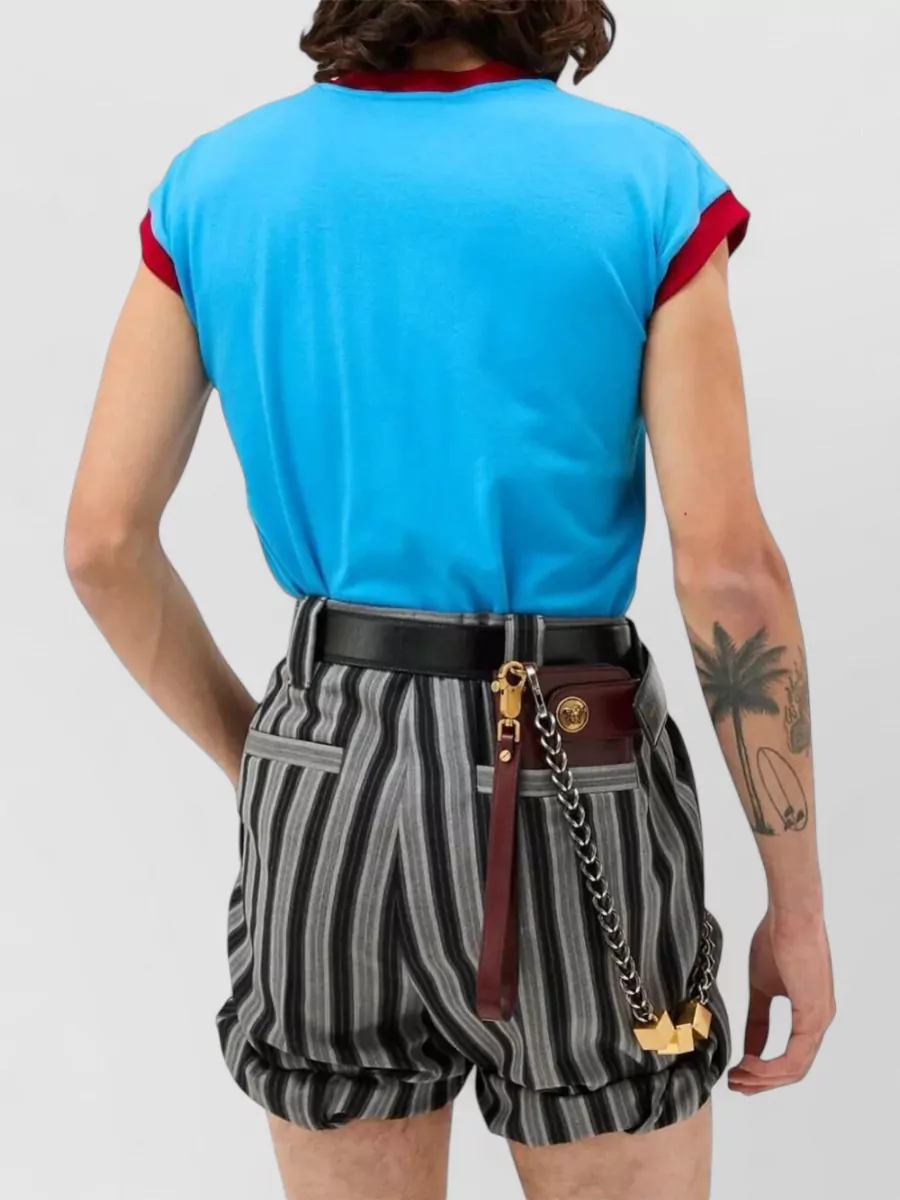 Versace Slim-Fit Ribbed V-Neck Short-Sleeve T-Shirt