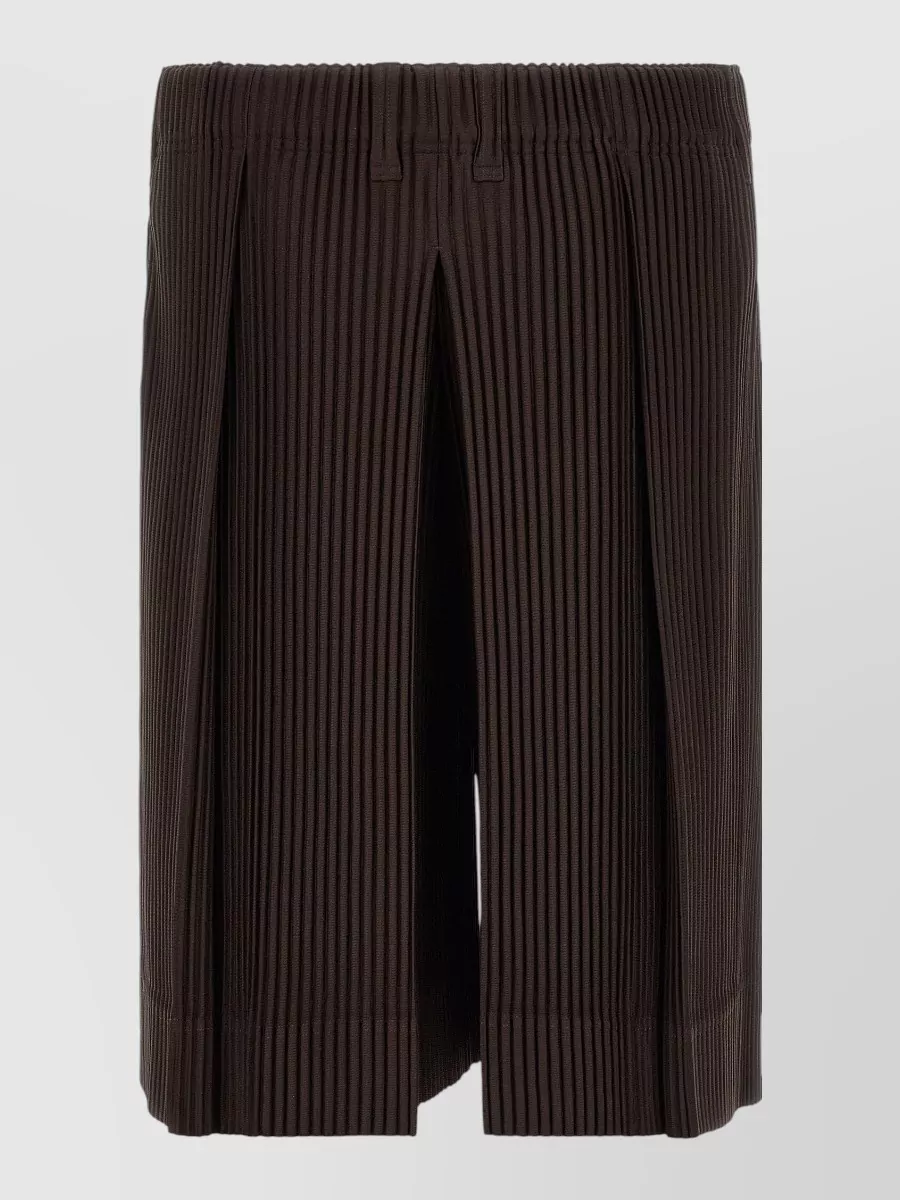 Homme Plisse Issey Miyake Pleated wide-leg bermuda shorts