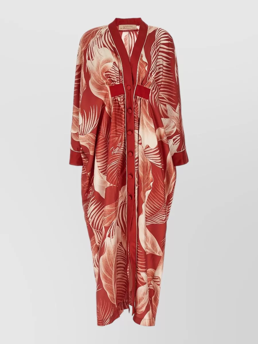 F.r.s For Restless Sleepers Silk Printed Gathered Maxi Dress