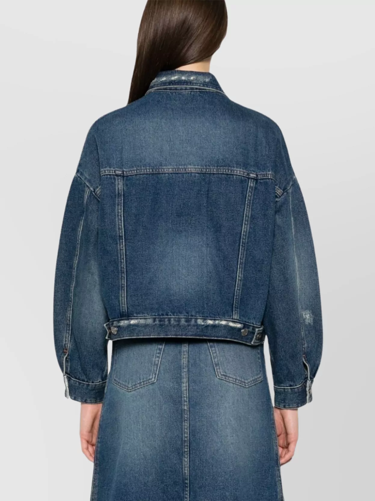Shop Apc Short Denim Jacket Chest Pockets In Blue