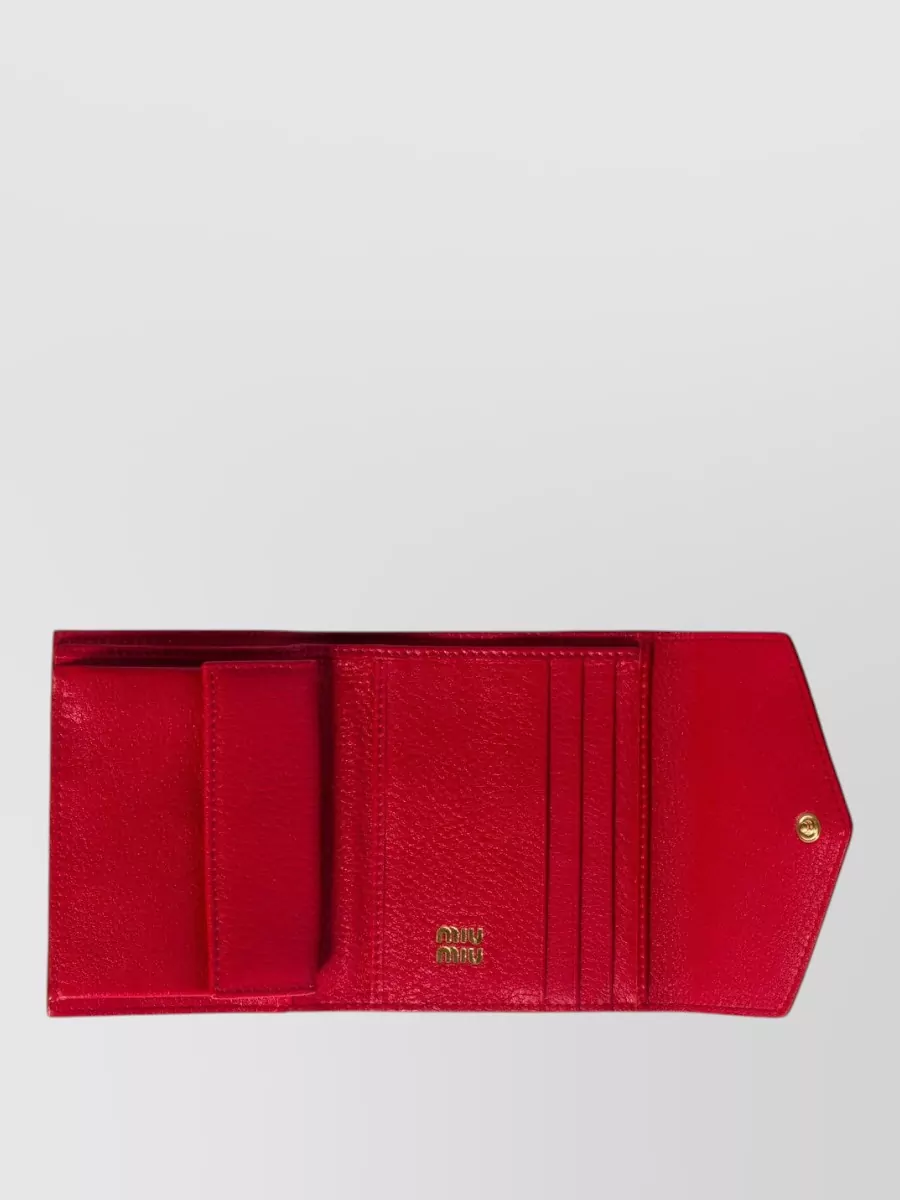 Miu Miu Textured Leather Wallet And Card Holder