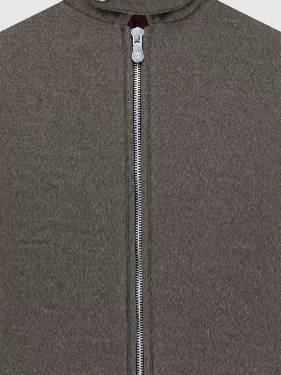 Brunello Cucinelli merino wool high collar zip jacket