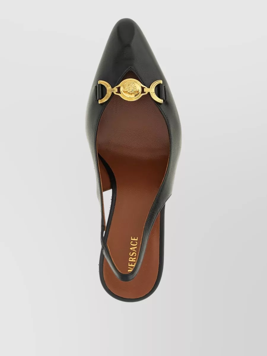 Versace Leather Slingback Mules