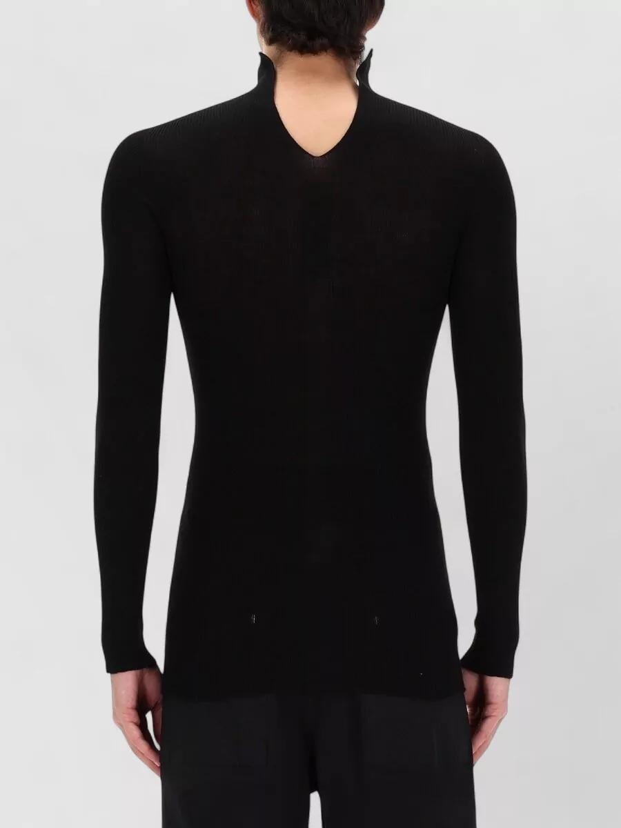 Rick Owens Tabard Rib Knit Long Sleeve Sweater