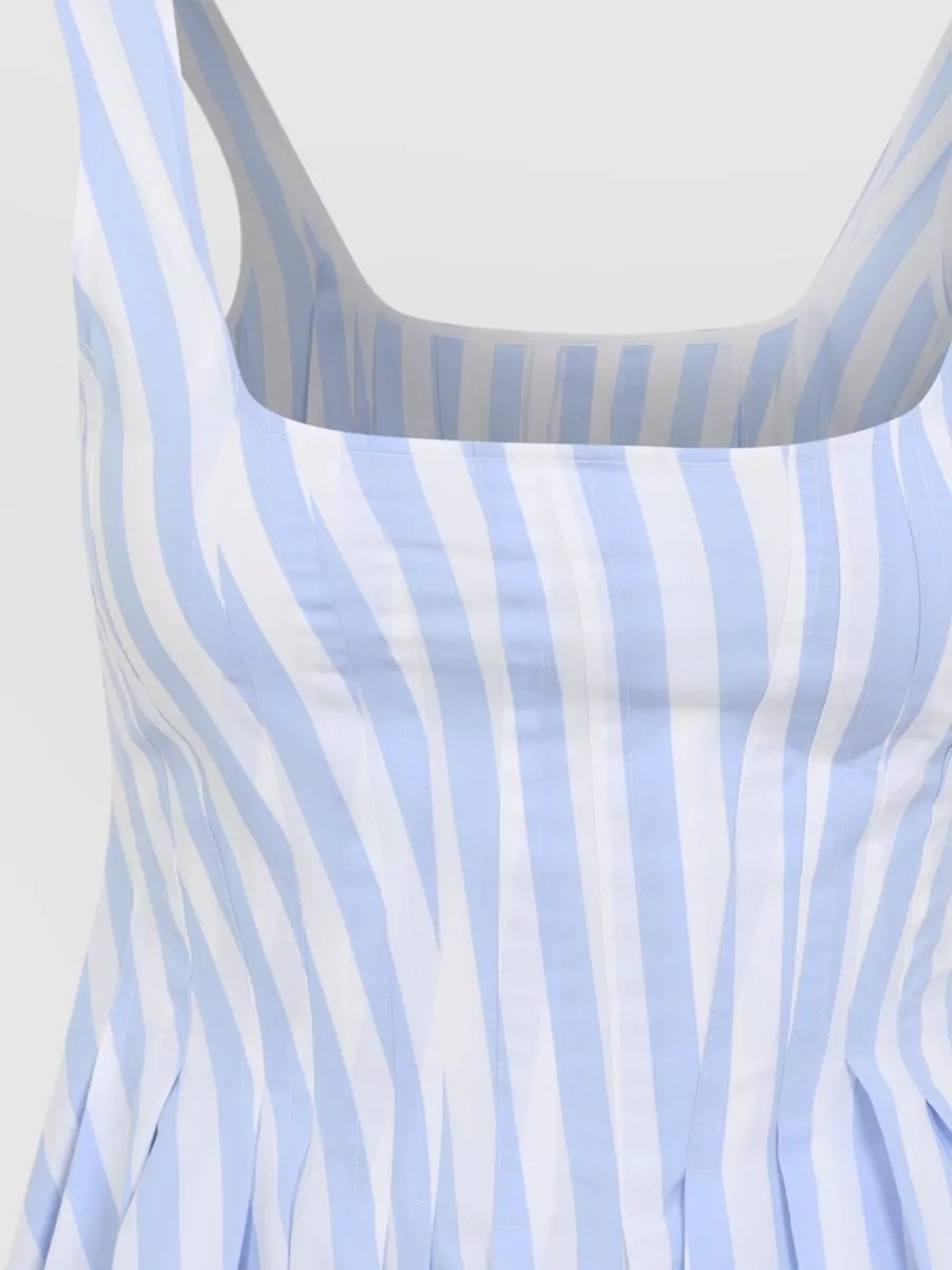 Sportmax Striped Cotton Sleeveless Square-Neck Maxi Dress