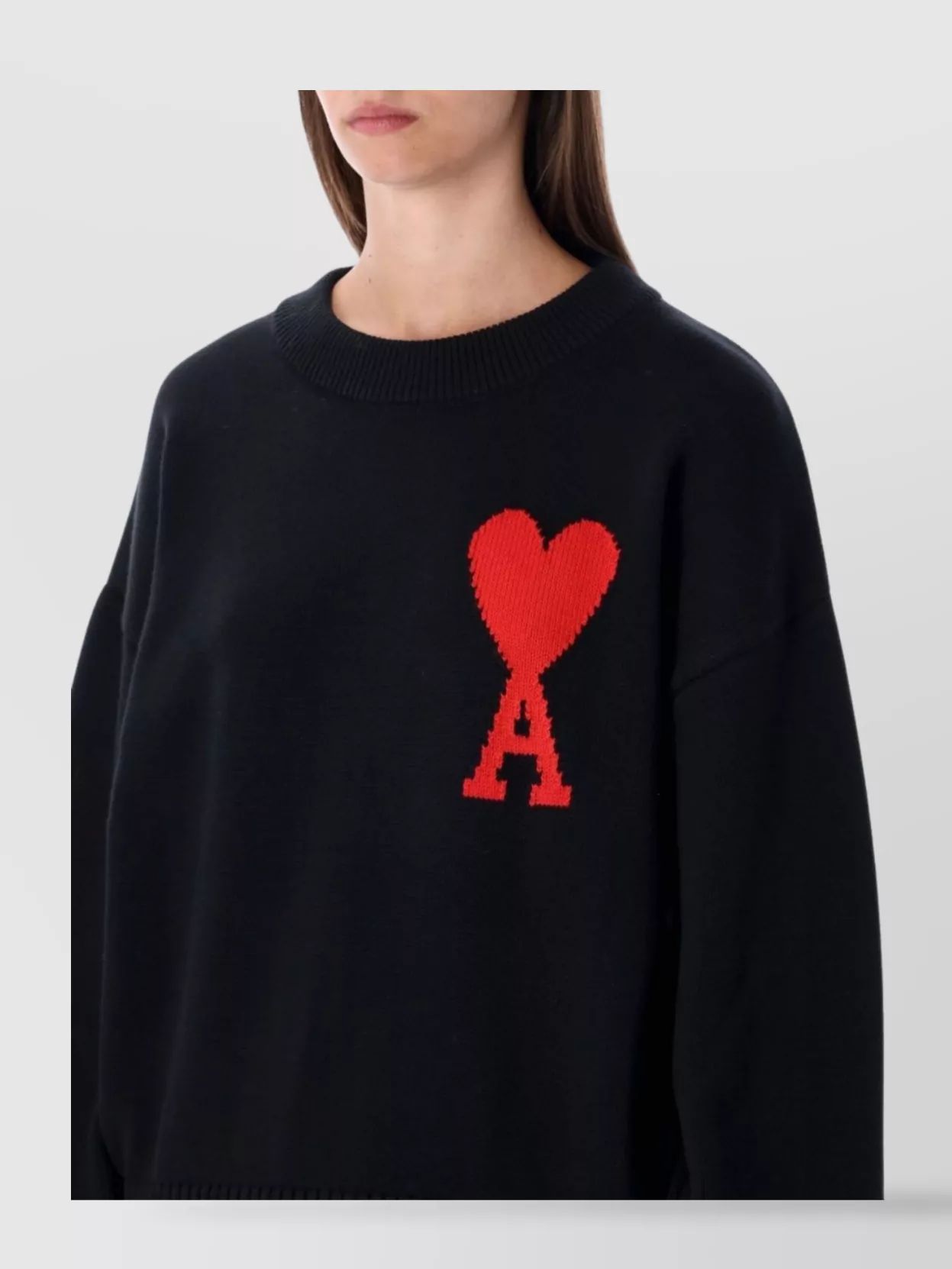Ami Paris Graphic Crewneck Sweater Dropped Shoulders