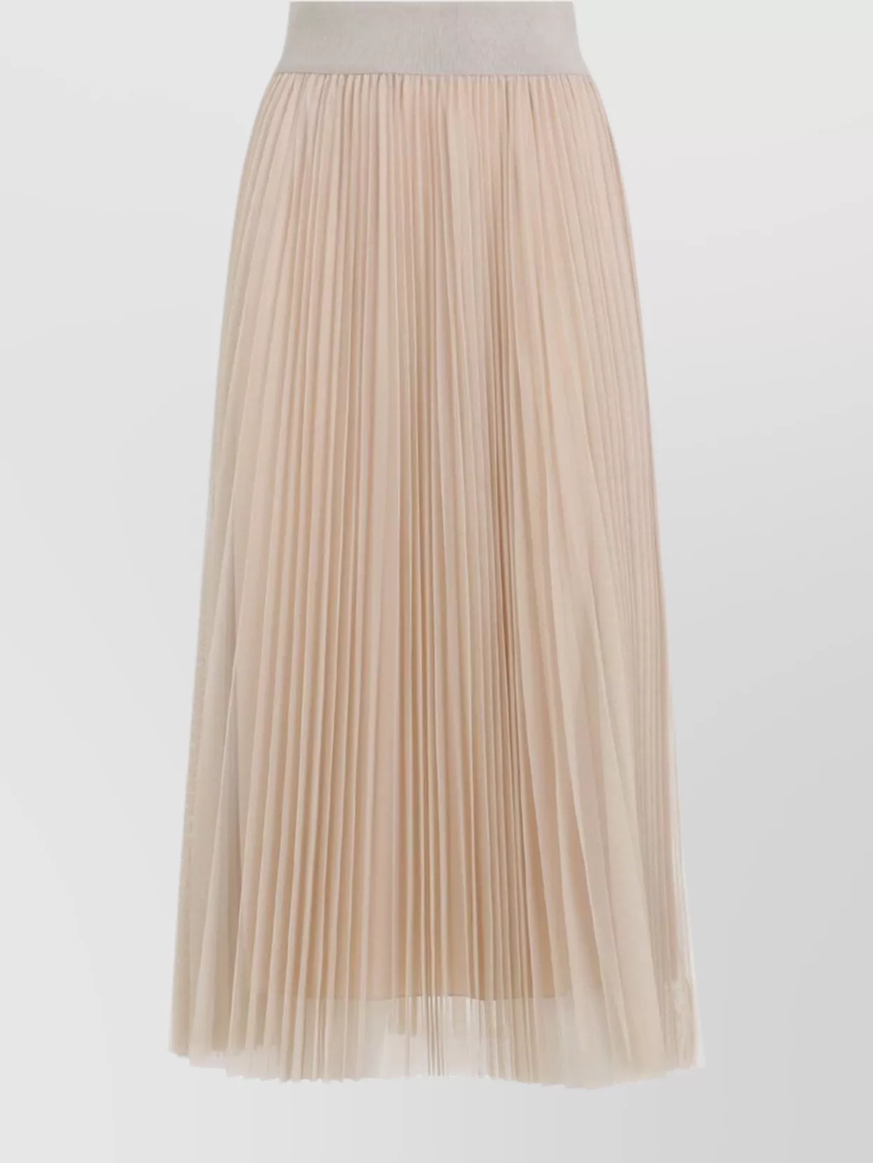 Fabiana Filippi Flowing Pleated Maxi Skirt With Elastic Waistband In Neutral