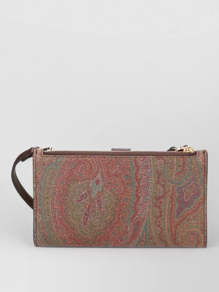 Etro Shoulder Bag Paisley Pattern Gold Tone Hardware
