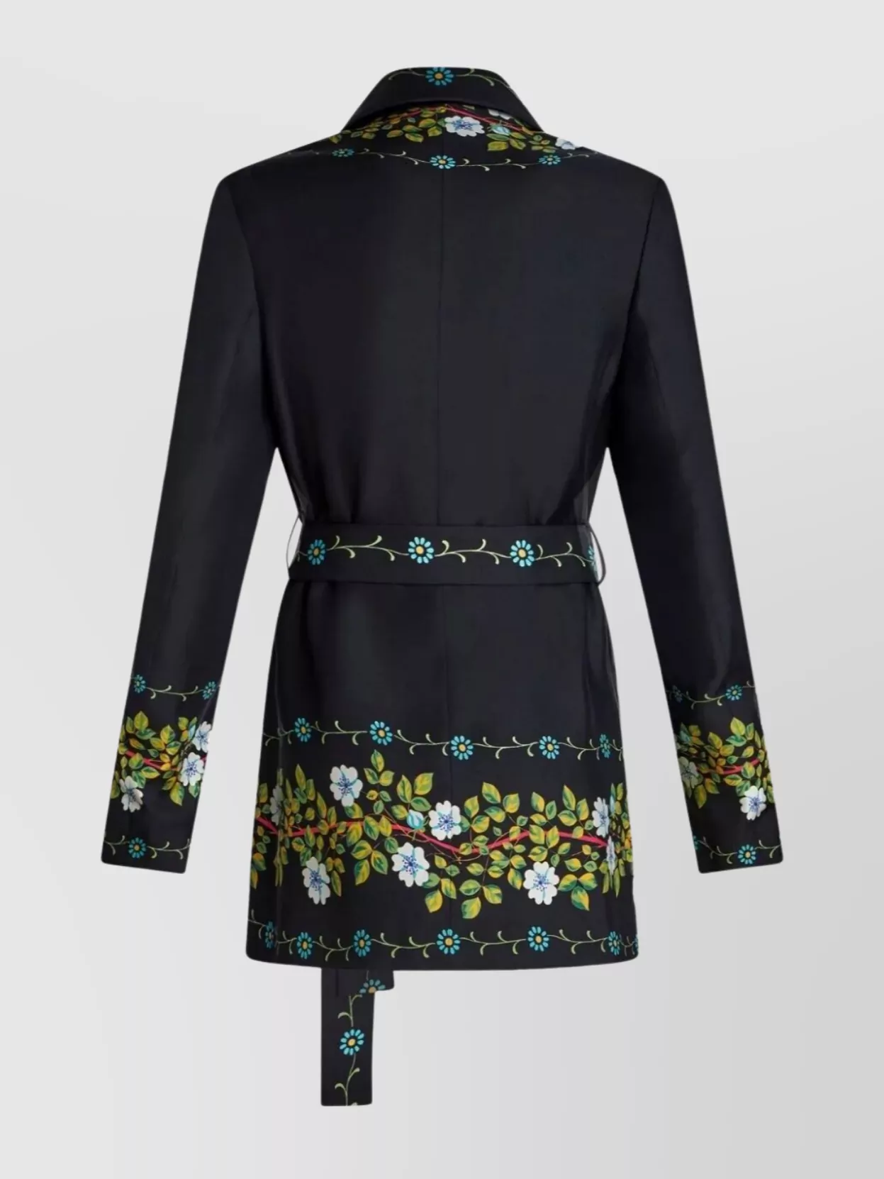 Etro Floral Pattern Jacket Belted Waist